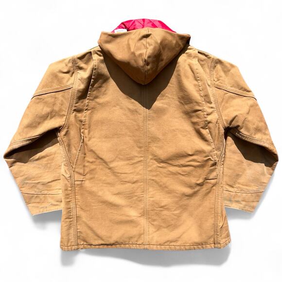 Vintage 80s Union Made Carhartt Blanket Lined Chore Coat Hood Jacket Workwear - Picture 5 of 12